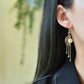 Retro Classical Chinese Style Sterling Silver Gilding Enamel Earrings