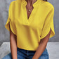 Summer Short-sleeved Chiffon Shirt New V-neck Shirt Women's Casual Versatile Clothing