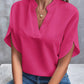 Summer Short-sleeved Chiffon Shirt New V-neck Shirt Women's Casual Versatile Clothing