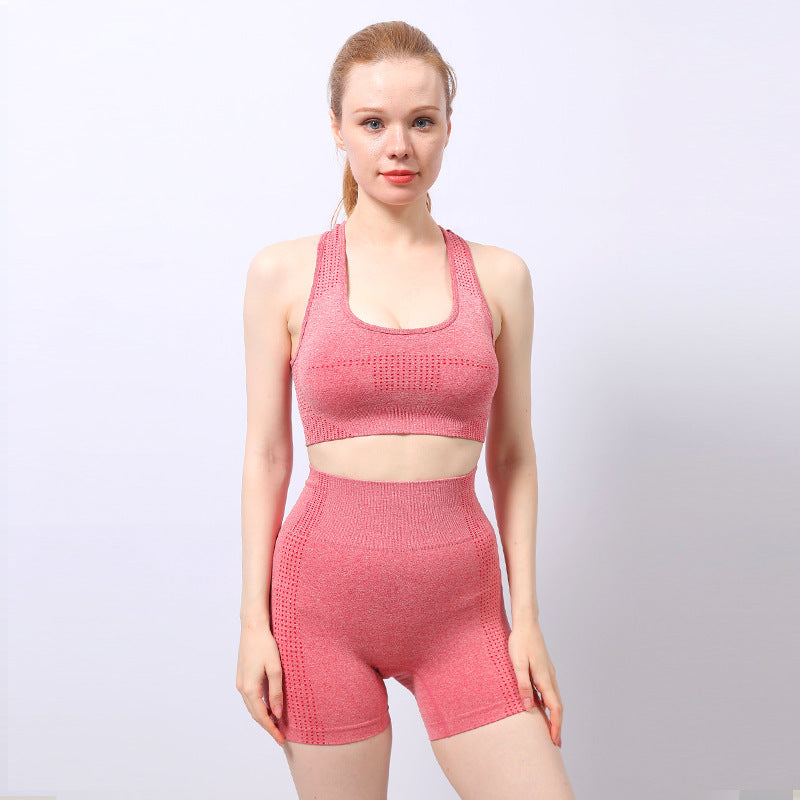 Fitness Yoga Sports Bra Shorts Suit New Polka Dot I-shaped Vest Yoga Clothes Women